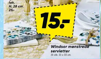 Bilka Windsor mønstrede servietter tilbud