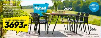 Bilka New York havebord med 6 Messina havestole tilbud