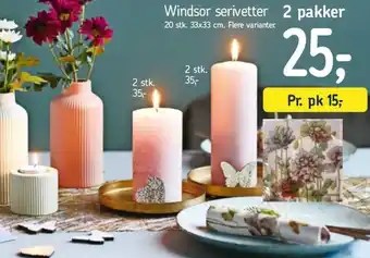 Føtex Windsor Serivetter 2 Pakker tilbud