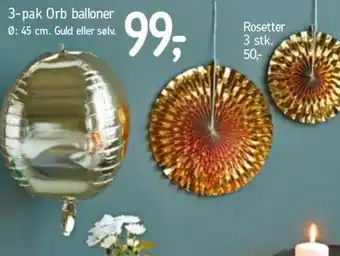 3-Pak Orb Balloner 45 cm
