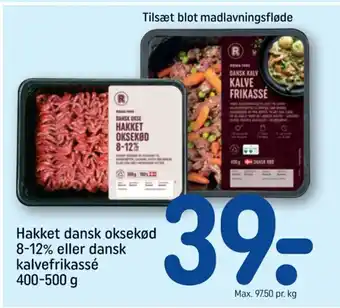 REMA 1000 Hakket dansk oksekød 8-12% eller dansk tilbud