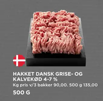 MENY HAKKET DANSK GRISE- OG KALVEKØD 4-7 % tilbud