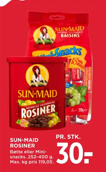 MENY SUN-MAID ROSINER tilbud
