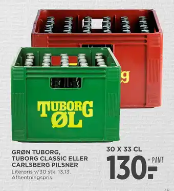 MENY GRØN TUBORG, TUBORG CLASSIC ELLER CARLSBERG PILSNER tilbud