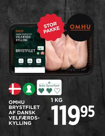 MENY OMHU BRYSTFILET AF DANSK VELFÆRDS KYLLING tilbud