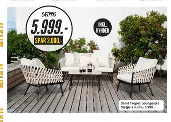 Saint Tropez Loungesæt Sætpris