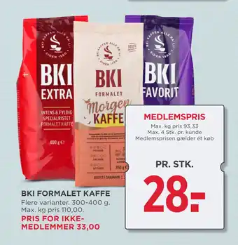 MENY BKI FORMALET KAFFE tilbud