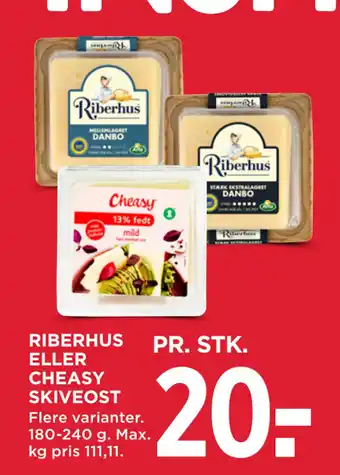 MENY RIBERHUS ELLER CHEASY SKIVEOST tilbud