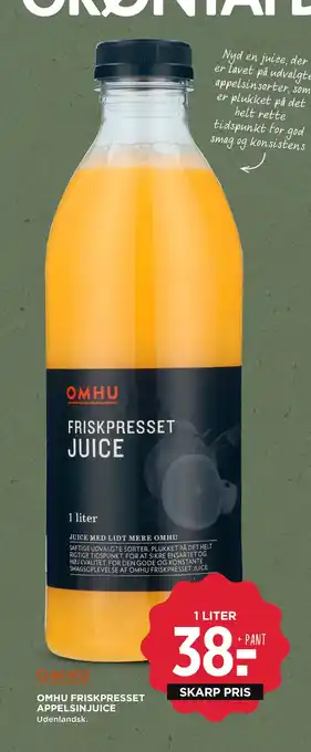 MENY OMHU FRISKPRESSET APPELSINJUICE tilbud