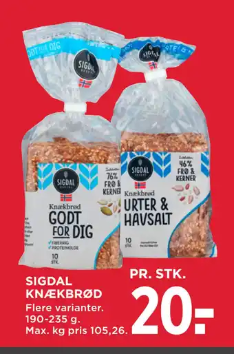 MENY SIGDAL KNÆKBRØD tilbud