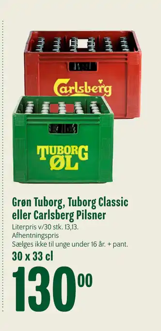 Min Købmand Grøn Tuborg, Tuborg Classic eller Carlsberg Pilsner tilbud