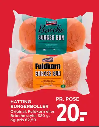 MENY HATTING BURGERBOLLER tilbud