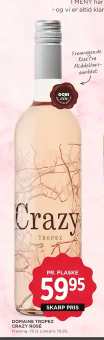 MENY DOMAINE TROPEZ CRAZY ROSÉ tilbud