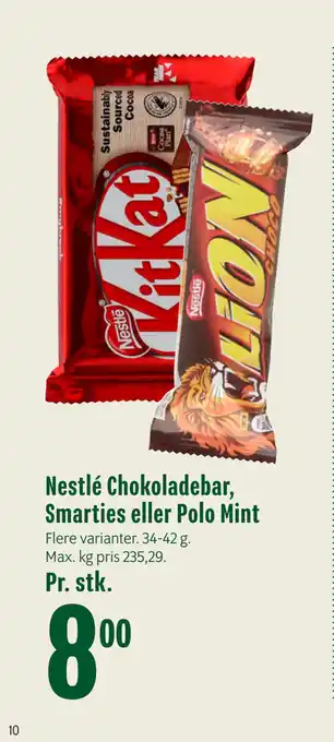 Min Købmand Nestlé Chokoladebar, Smarties eller Polo Mint tilbud
