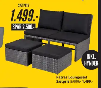 My Home Patras Loungesæt Sætpris tilbud