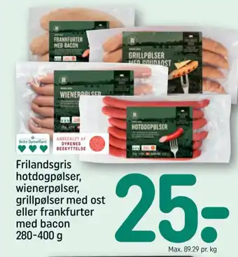 REMA 1000 Frilandsgris hotdogpølser, wienerpølser, grillpølser med ost tilbud