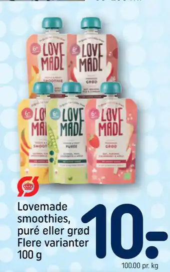 Lovemade smoothies, puré eller grød Flere varianter 100 g
