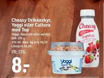 SPAR Cheasy Drikkeskyr, Yoggi eller Cultura med Top tilbud