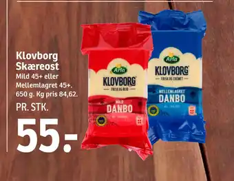SPAR Klovborg Skæreost tilbud