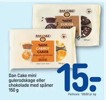 REMA 1000 Dan Cake mini gulerodskage eller chokolade med spåner 150 g tilbud
