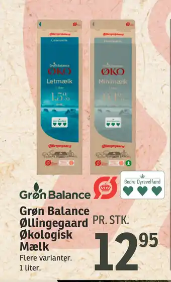 SPAR Grøn Balance Øllingegaard Økologisk Mælk tilbud
