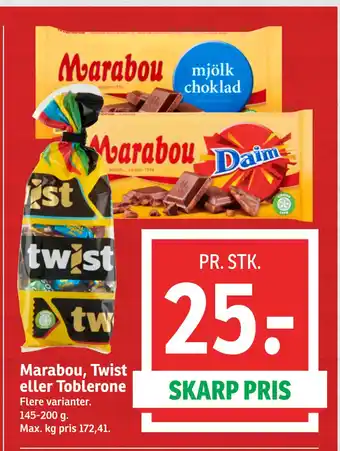 SPAR Marabou, Twist eller Toblerone tilbud