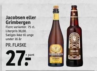 SPAR Jacobsen eller Grimbergen tilbud