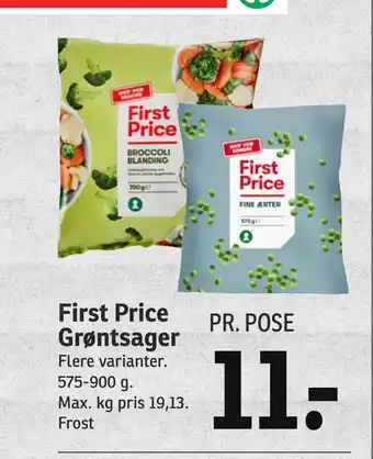 SPAR First Price Grøntsager tilbud