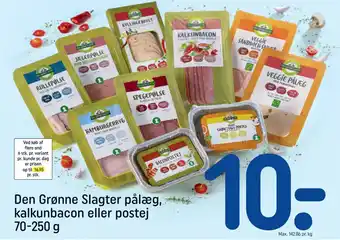 REMA 1000 Den Grønne Slagter pålæg, kalkunbacon eller postej tilbud