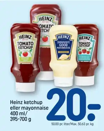 REMA 1000 Heinz ketchup eller mayonnaise tilbud