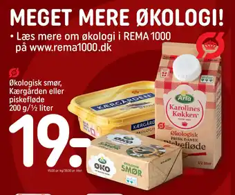 REMA 1000 Økologisk smør, Kærgården eller piskefløde tilbud