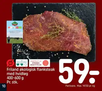 REMA 1000 Friland økologisk flanksteak med hvidløg tilbud