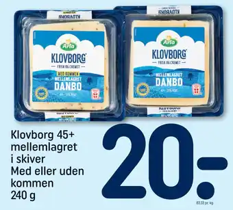 REMA 1000 Klovborg 45+ mellemlagret i skiver Med eller uden kommen tilbud
