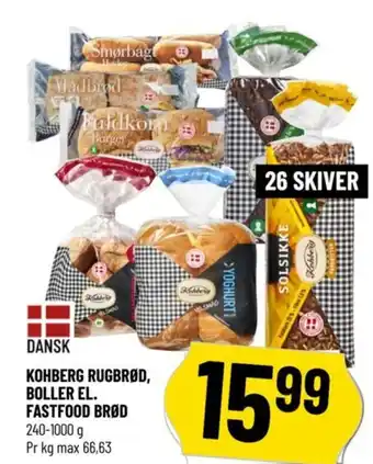 Løvbjerg KOHBERG RUGBRØD, BOLLER EL. FASTFOOD BRØD tilbud