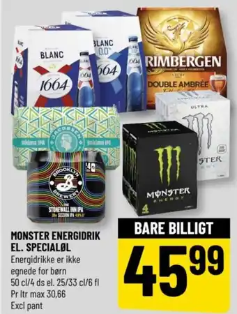 Løvbjerg MONSTER ENERGIDRIK EL. SPECIALØL tilbud