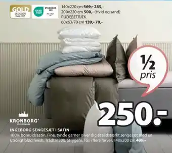 JYSK INGEBORG SENGESÆT I SATIN tilbud