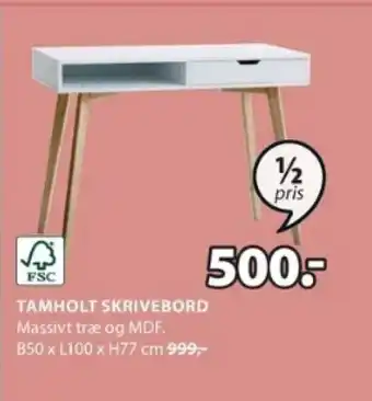 JYSK TAMHOLT SKRIVEBORD tilbud