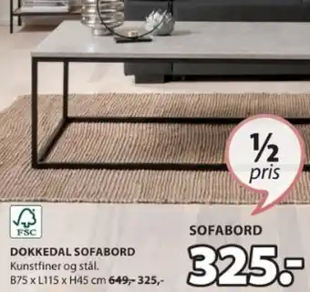 JYSK DOKKEDAL SOFABORD tilbud