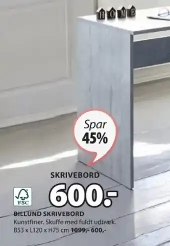 JYSK BILLUND SKRIVEBORD tilbud