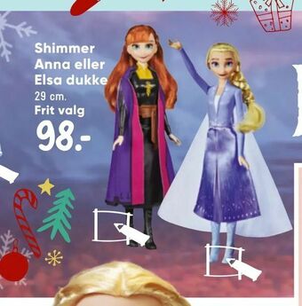 Bilka Shimmer Anna eller Elsa dukke tilbud
