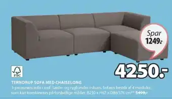 JYSK TERNDRUP SOFA MED CHAISELONG tilbud