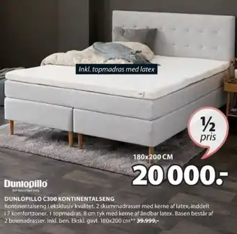 JYSK DUNLOPILLO C300 KONTINENTALSENG tilbud