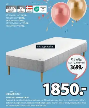 JYSK PLUS B20 BOXMADRAS tilbud