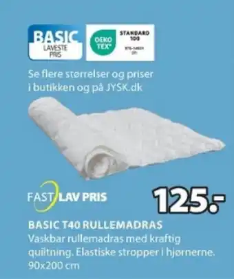 JYSK BASIC T40 RULLEMADRAS tilbud