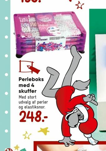 Perleboks med 4 skuffer