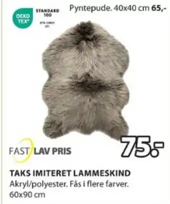 JYSK TAKS IMITERET LAMMESKIND tilbud