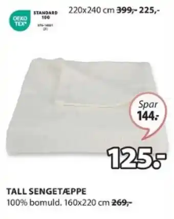 JYSK TALL SENGETÆPPE tilbud