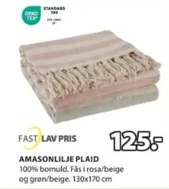JYSK AMASONLILJE PLAID tilbud