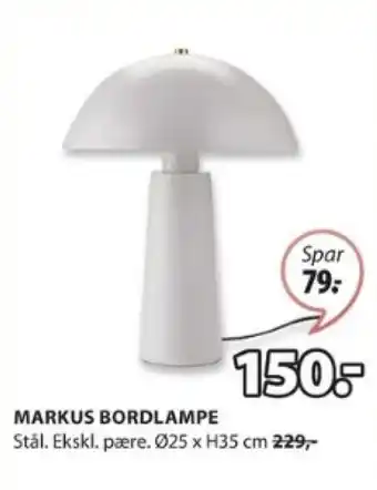 JYSK MARKUS BORDLAMPE tilbud