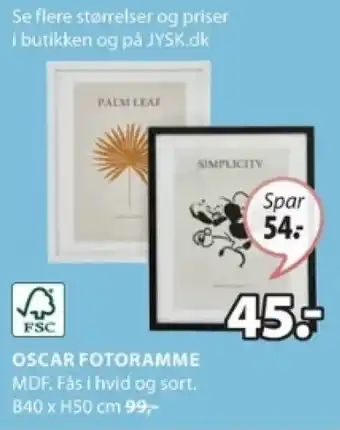 JYSK OSCAR FOTORAMME tilbud